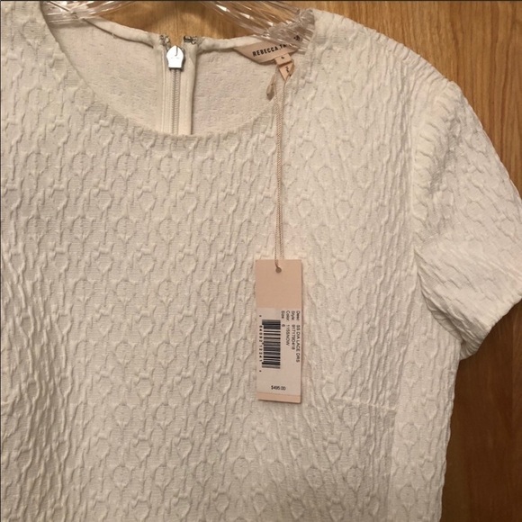 Rebecca Taylor Dia Lace Sheath Dress Ivory Textured Short Sleeve Size 6 - Picture 5 of 8